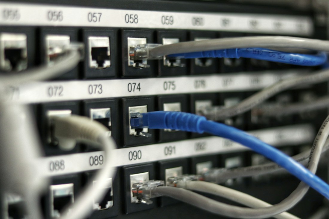 Illustrative close-up of network connections